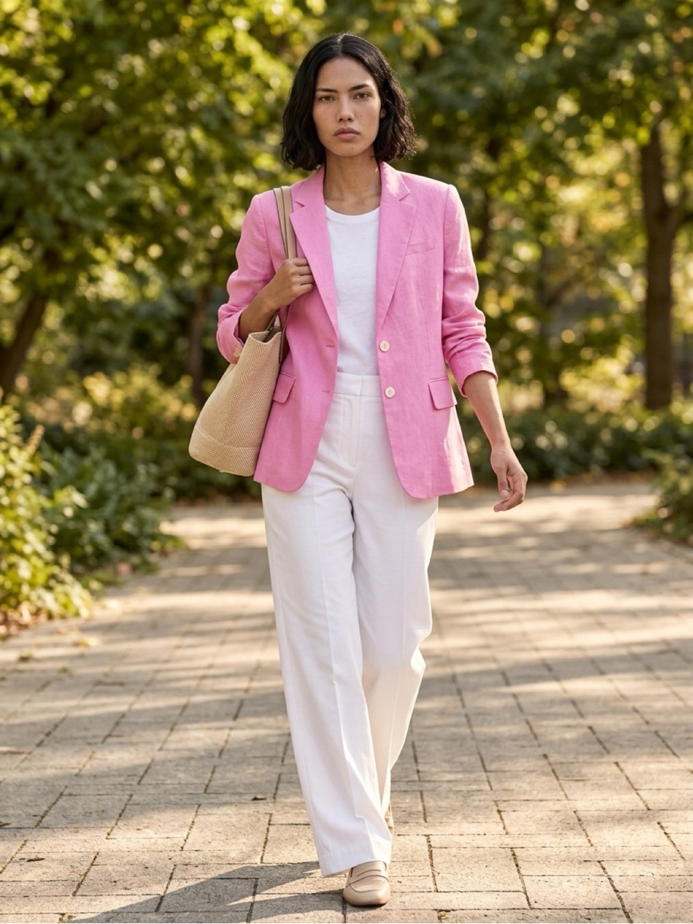 Ralph Lauren Bright Pink Two-Button Blazer